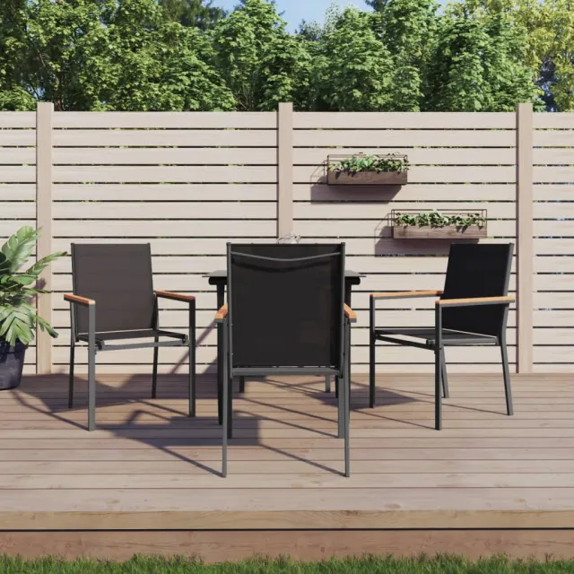 vidaXL 5-delige Tuinset textileen en staal zwart, foto 2