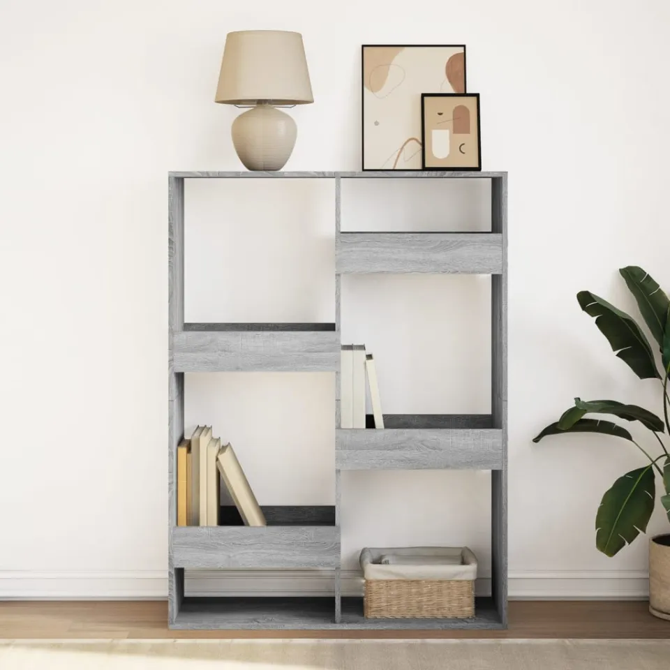 vidaXL Boekenkast 100x33x135 cm bewerkt hout grijs sonoma eikenkleurig, foto 2