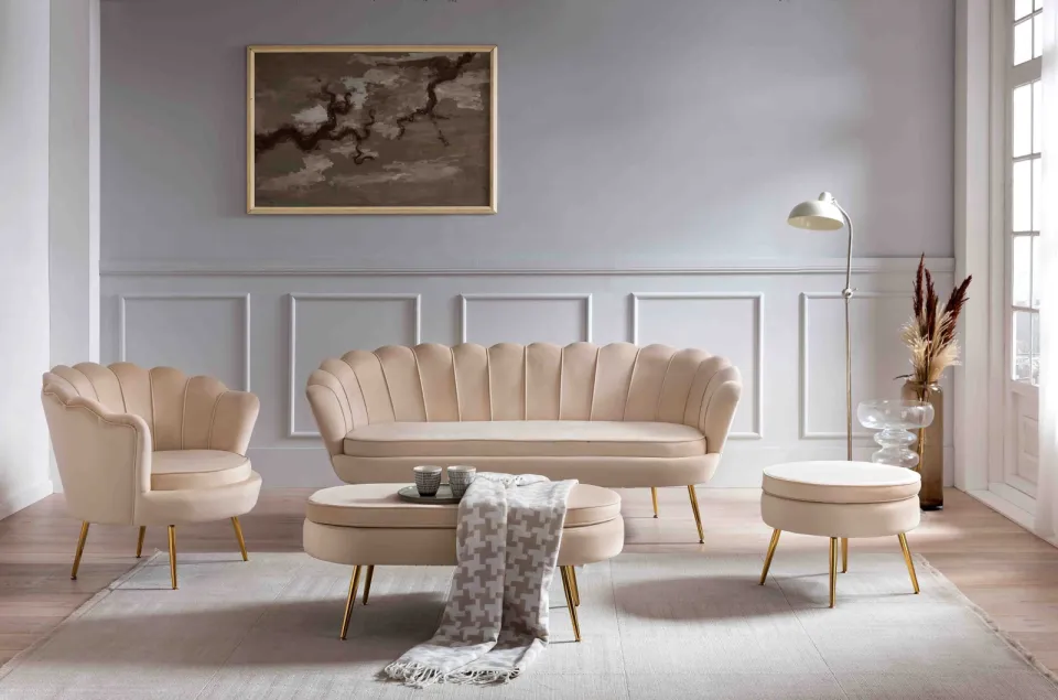 poef Chanelle beige, foto 5
