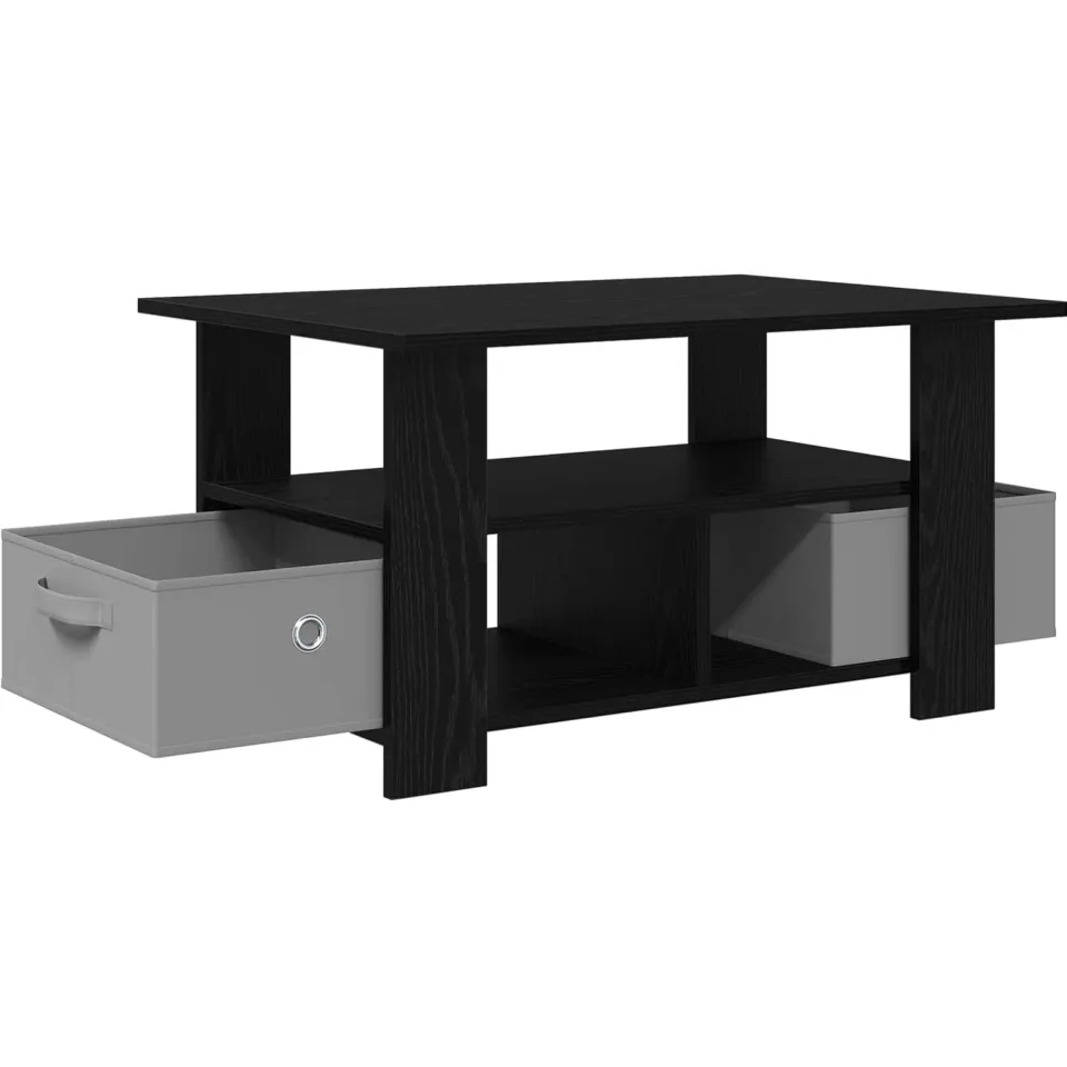 vidaXL Salontafel Zwart Eiken 77 x 55 x 42 cm Bewerkt hout, foto 3