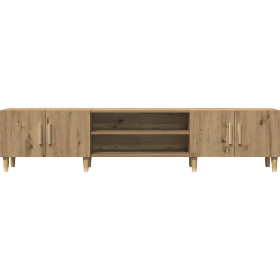 vidaXL Tv-meubel 180x31,5x40 cm bewerkt hout artisanaal eikenkleurig