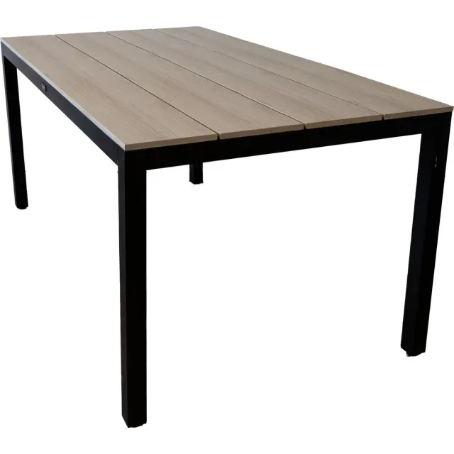 4 Seizoenen Tuinmeubelen Rechthoekige tuintafel Cyprus 160 cm | 4 personen | Wood/Black | Polywood & aluminium Black, Wood