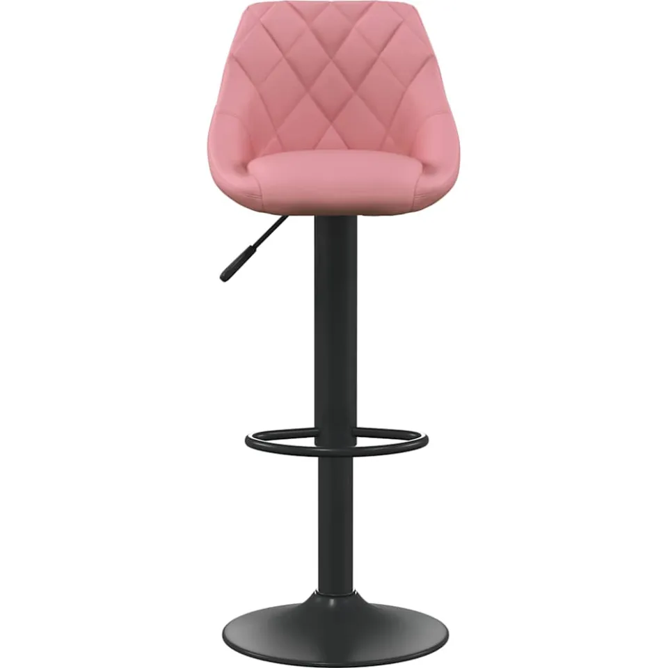 vidaXL Barkruk fluweel roze