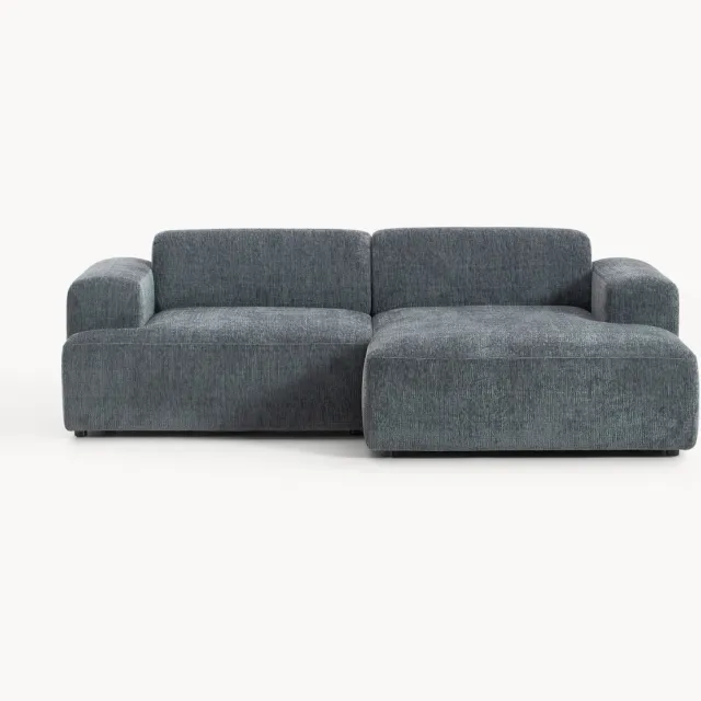 Westwing Collection Hoekbank Melva (3-zits) Blauw