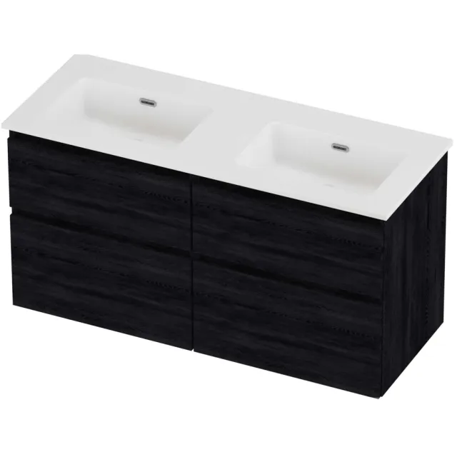 Proline Tribute Badmeubelset Porselein Elegant 120x46x62 cm Mat White Black Oak Eiken