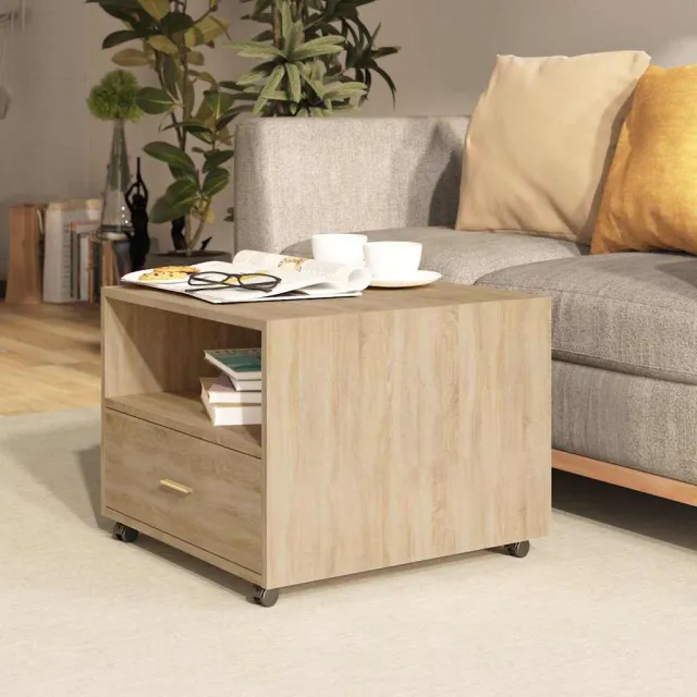 vidaXL Salontafel 55x55x40 cm bewerkt hout sonoma eikenkleurig Bruin