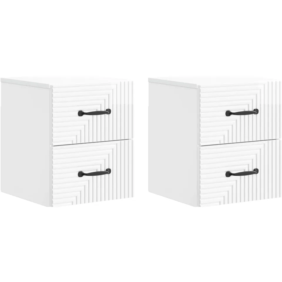 vidaXL Wandbeugel Bedkast 2 st Hoogglans Wit 34,5 x 33 x 40 cm, foto 3
