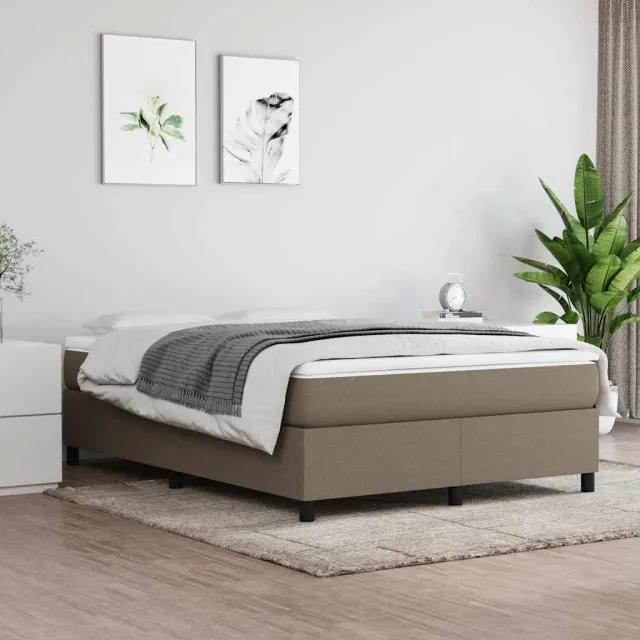 vidaXL Boxspring bed stof taupe 140x200 cm