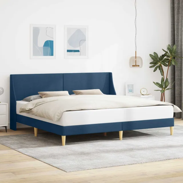 vidaXL Bedframe Effen met hoofdeinde aansluitplaat Blauw