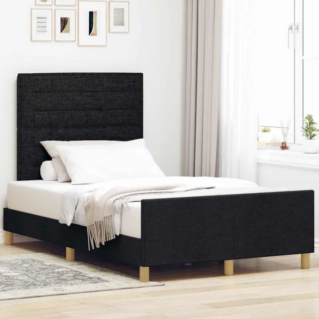 vidaXL Bedframe met hoofdeinde Donkerbruin 120 x 200 cm Stof