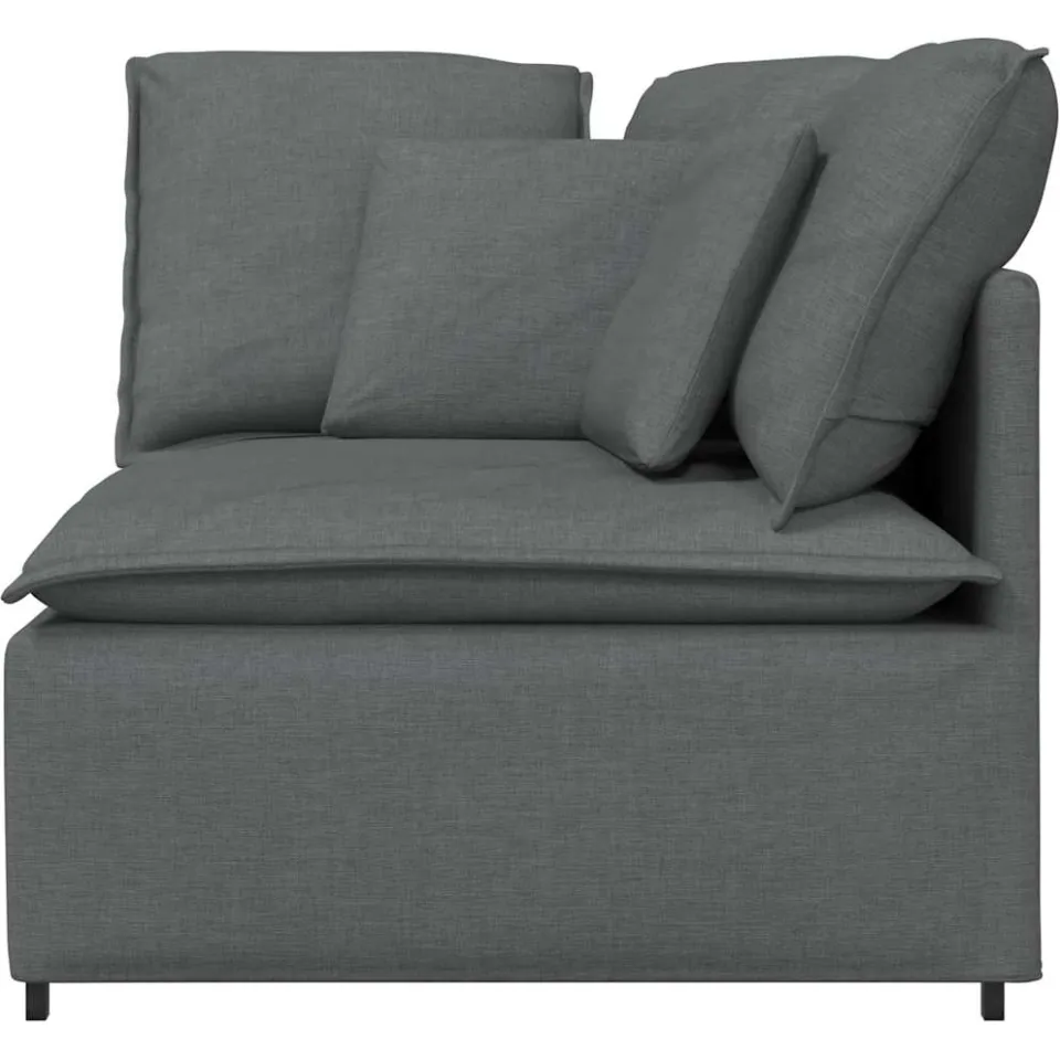 vidaXL Modulaire hoekbank met kussens 100 cm donkergrijs