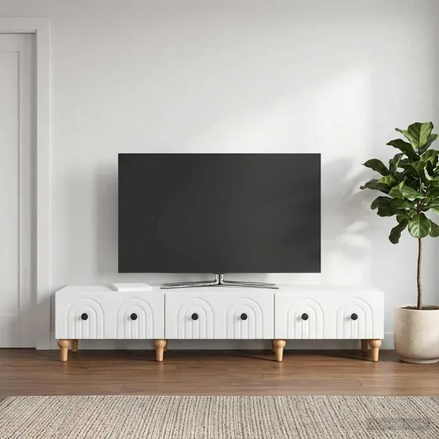 vidaXL TV-kast met lade Hoogglans Wit 147 x 34,5 x 30 cm Bewerkt hout, foto 2