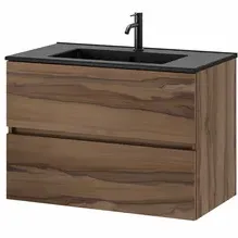 Tiger Wastafelonderkast Condo 100cm - Walnoot Mat - Met 2 Lades, foto 3