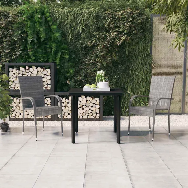 vidaXL 3-delige Tuinset grijs en zwart, foto 2