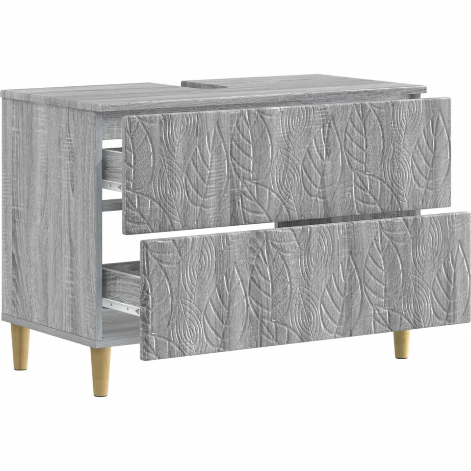 vidaXL Badkamer wastafelkast DELFT Grijs Sonoma 82 x 41 x 59 cm