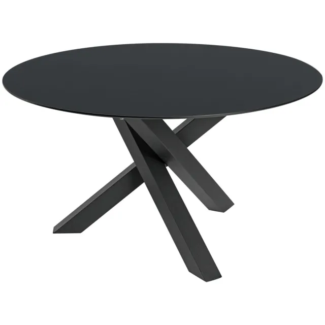 Vega Terrastafel Gwin rond; 130x72 cm (ØxH); Tafelblad antraciet, frame zwart; rond