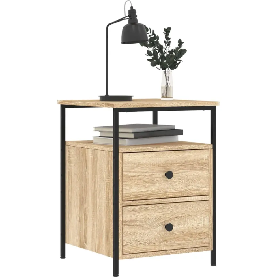 vidaXL Nachtkastjes 2 st 44x45x60 cm sonoma eikenkleurig Bruin