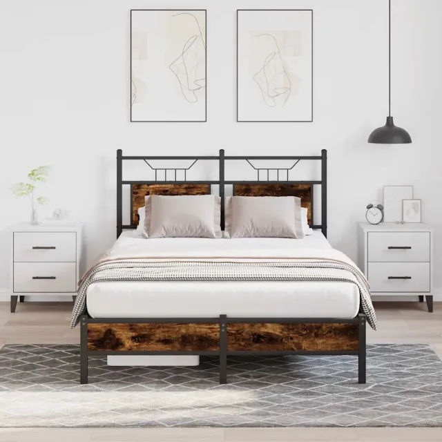 vidaXL Bedframe zonder matras hout gerookt eikenkleurig 120x200 cm