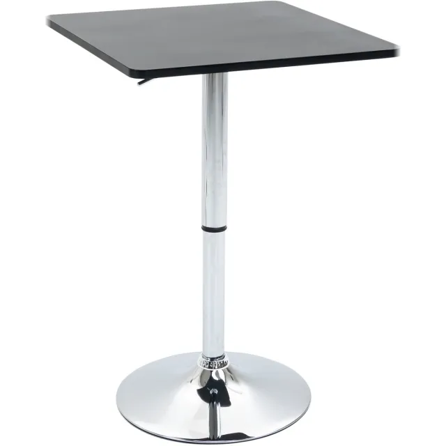 Homona Bartafel - In hoogte verstelbaar en 360° draaibaar - Met metalen voet en vloerbeschermers - 60 x 60 x 69-93 cm - Zwart/Zilver Multi