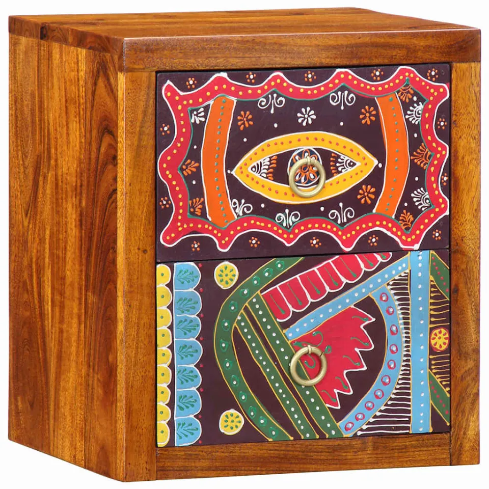 vidaXL Nachtkastje 2 st Bruin 35 x 30 x 40 cm Massief Acaciahout, foto 2