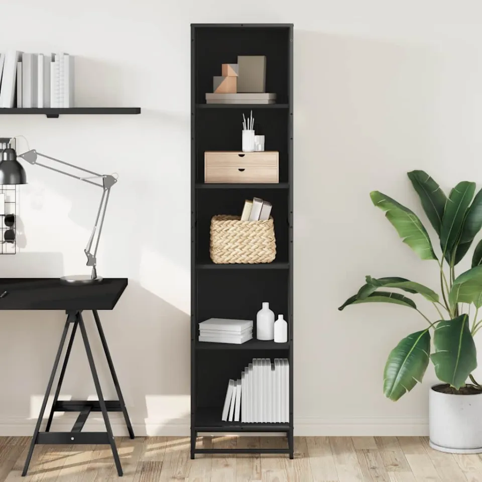 vidaXL Boekenkast 40x35x170,5 cm bewerkt hout zwart, foto 2