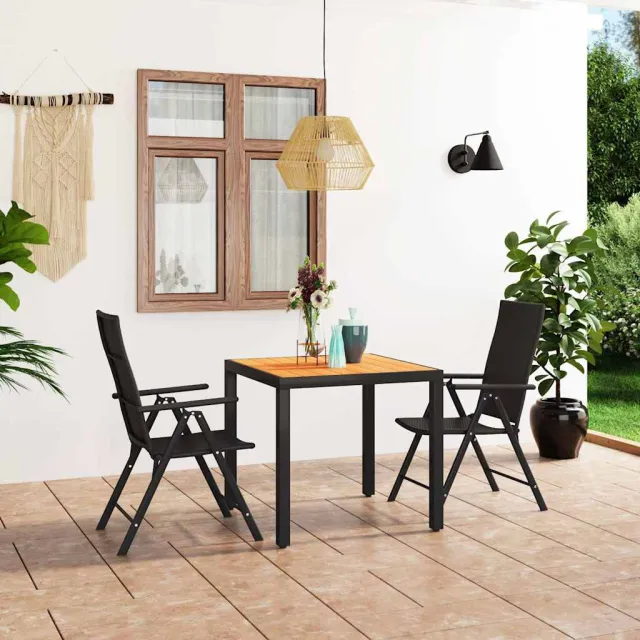 vidaXL 3-delige Tuinset zwart en bruin, foto 2