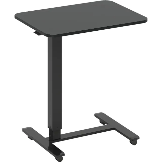 ZYLARO Zit-sta Bureau met 4 Wielen - Zit Sta Bureau - In Hoogte Verstelbaar - C-vormig - Computerbureau - Computer Tafel - Bureautafel - Desk - Game Bureau - voor Gamen, Studeren en Werken - 65 x 48 x 70-110 cm - Zwart