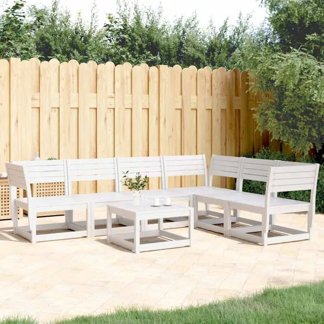 vidaXL 6-delige Loungeset massief grenenhout wit, foto 2