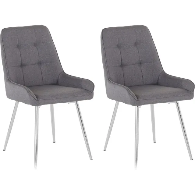 Notio Living Juri-Stoel - Grijs Chroom - Set van 2 Bruin