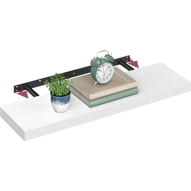 Vasagle Wandplank - Wandplank voor Fotolijsten en Decoratie - Voor Woonkamer Kantoor Keuken Sneeuwwit