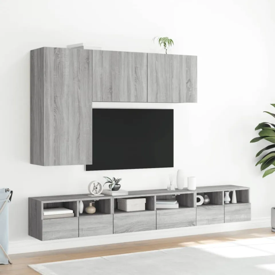 vidaXL Tv-meubel wandgemonteerd 100x30x41 cm grijs sonoma eikenkleurig, foto 4