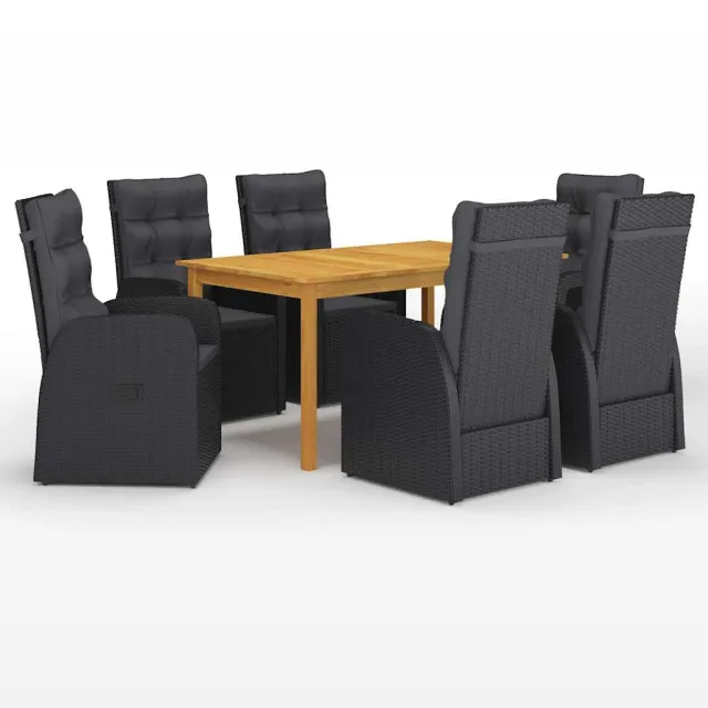 vidaXL 7-delige Tuinset zwart, foto 2