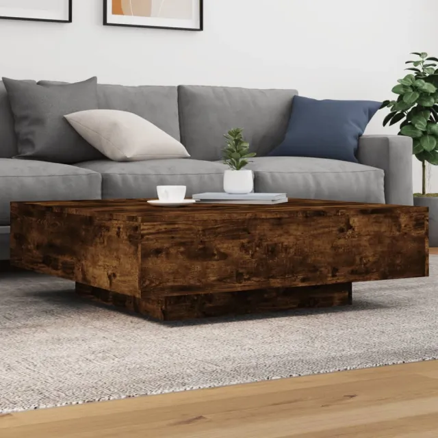 vidaXL Salontafel 100x100x31 cm bewerkt hout gerookt eikenkleurig, foto 2