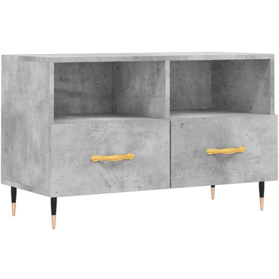 vidaXL Tv-meubel 80x36x50 cm bewerkt hout betongrijs grijs, foto 3