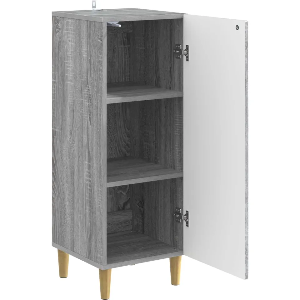 vidaXL Dressoir Grijs Sonoma 33 x 34,5 x 90 cm Bewerkt hout