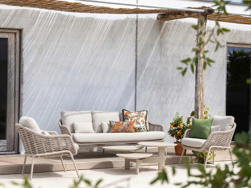 Suns Casto butterfly lounge tuintafel 100x100x47cm draaibaar taupe, foto 3