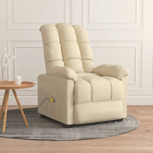vidaXL Massagestoel stof crèmekleurig, foto 2