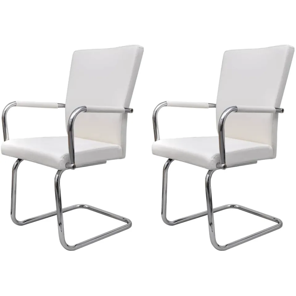 vidaXL Eetkamerstoelen 2 st kunstleer wit, foto 3