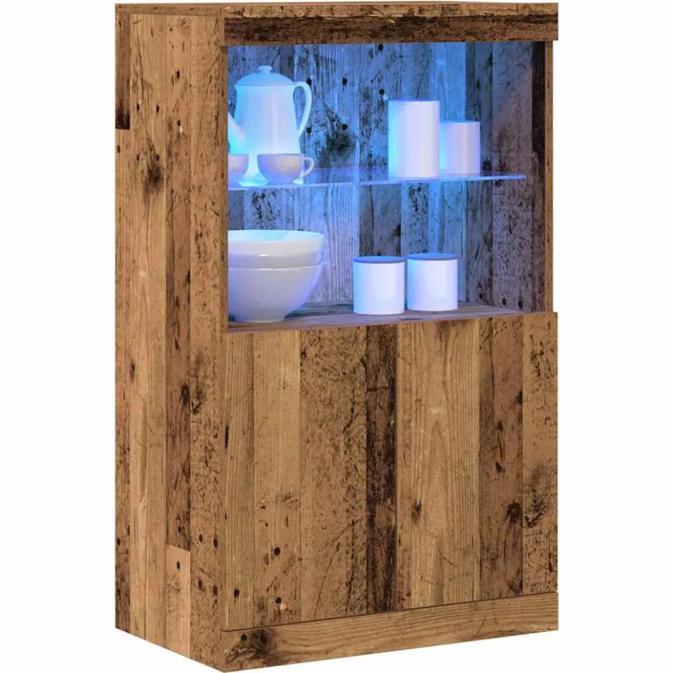 vidaXL LED Sideboard Bruin 60 x 37 x 100 cm Bewerkt hout