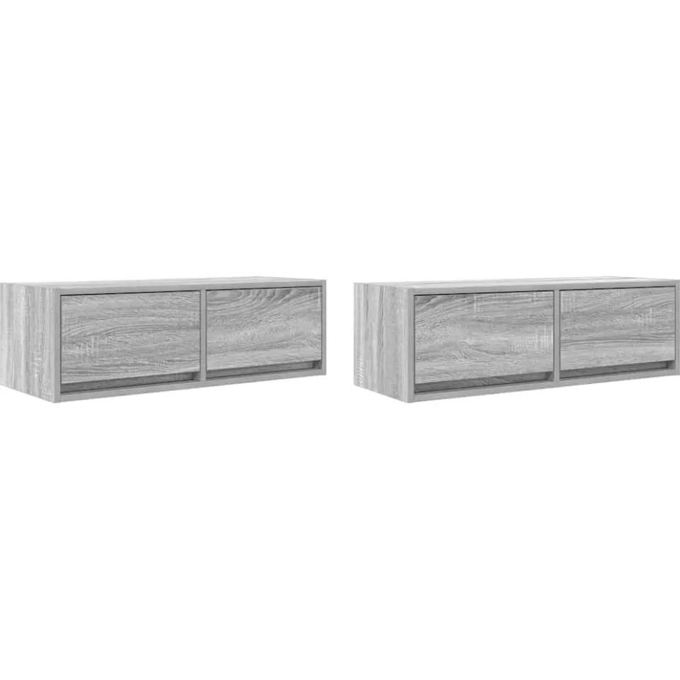 vidaXL Tv-meubelen 2 st 80x31x25,5 cm bewerkt hout grijs sonoma eiken, foto 3