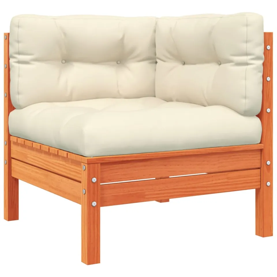 vidaXL 5-delige Loungeset met kussens massief grenenhout wasbruin bruin, foto 3
