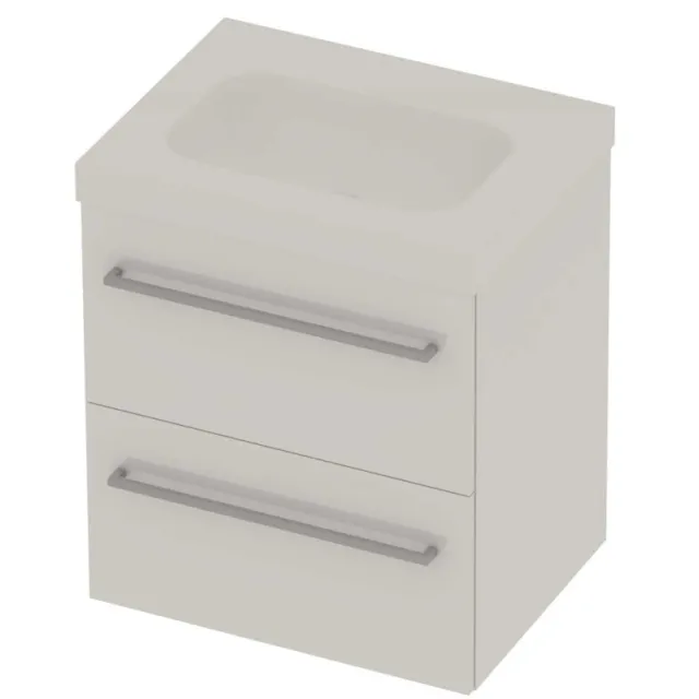 Basic-Line Moby 46 Badmeubelset Polystone 2 Laden 60x46x66 cm Ice White Glans Wit