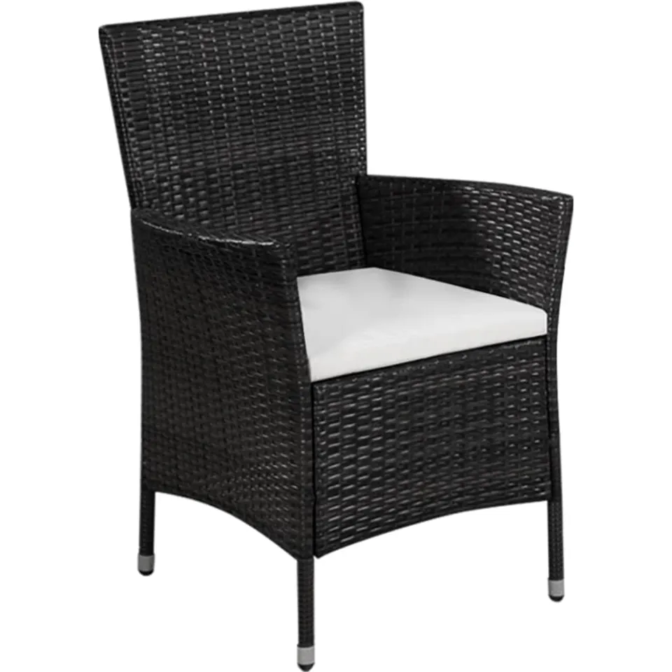 vidaXL 3-delige Bistroset poly rattan zwart, foto 3