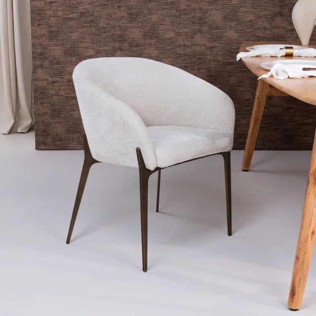 Richmond Interiors Kenzi eetkamerstoel crème