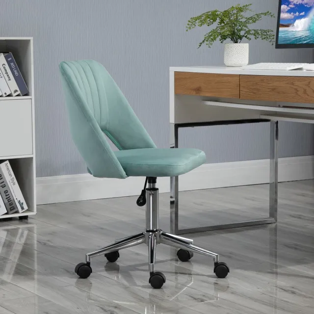 REDOM Bureaustoel - In Hoogte Verstelbaar - Draaibare Zitting - 360° Wielen - Polyester - Groen - 49 x 60 x 79-91 cm Groente