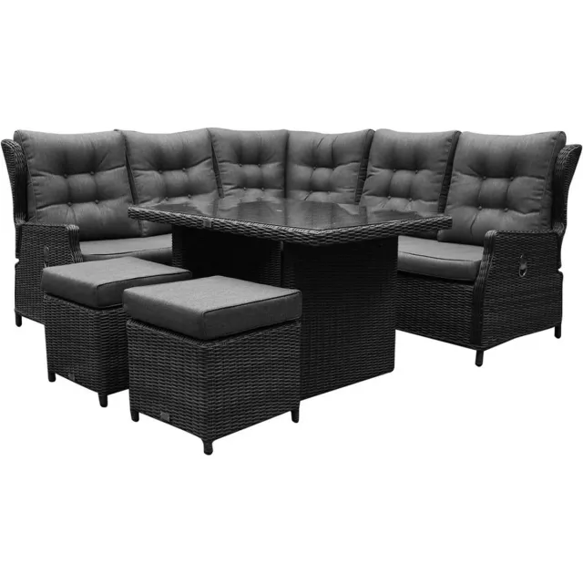 premium collection Ibiza premium hoek dining loungeset 6 delig antraciet