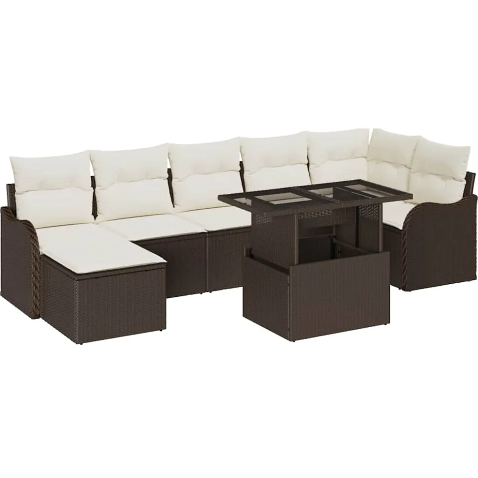 vidaXL Tuin Sofa Set 8 st Bruin [Synthetisch]: Poly Rattan