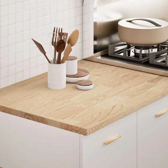 vidaXL Keuken werkblad rechthoekig 80x63,5x2,7 cm massief eikenhout Bruin