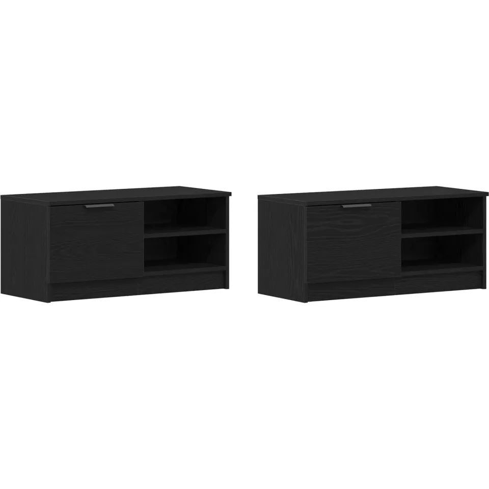 vidaXL TV-kast 2 st Zwart Eiken Bewerkt hout, foto 3