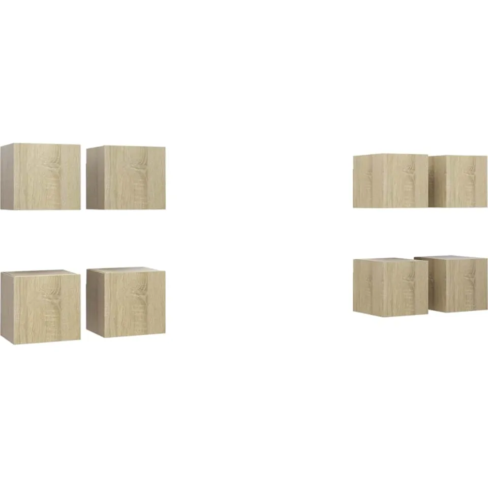 vidaXL Tv-wandmeubelen 8 st 30,5x30x30 cm sonoma eikenkleurig Bruin